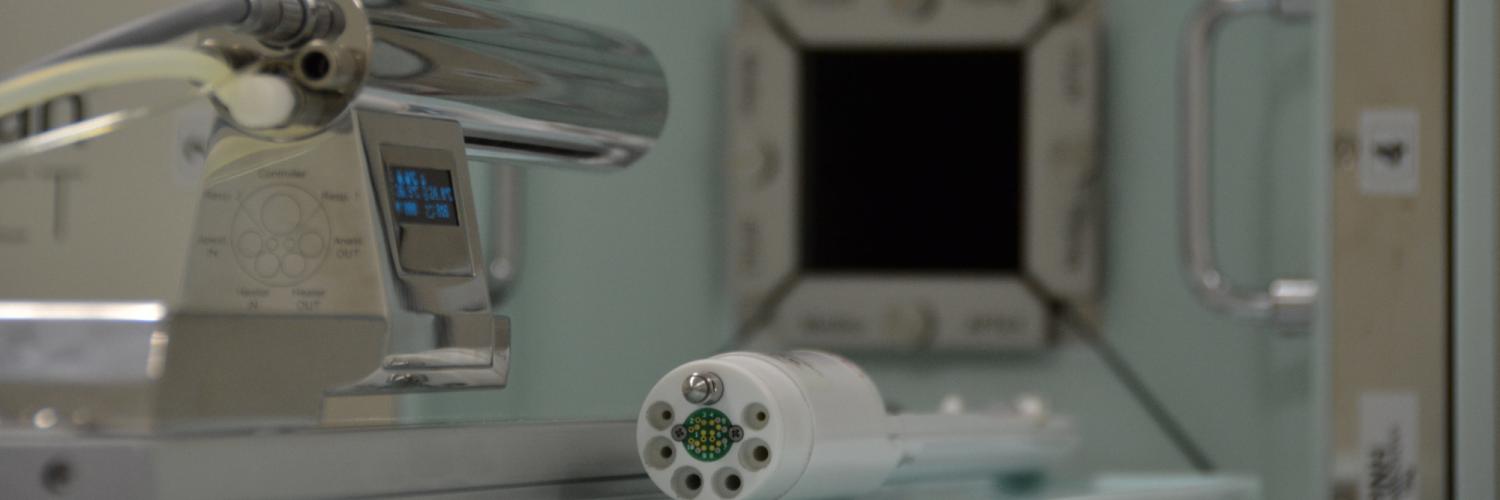 Close-up of nanoScan SPECT CT scanner in the In Vivo Imaging facility.