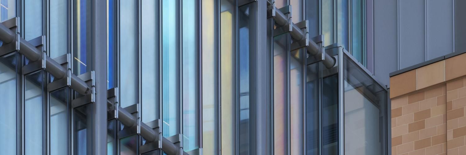 Windows at the front of the Crick.