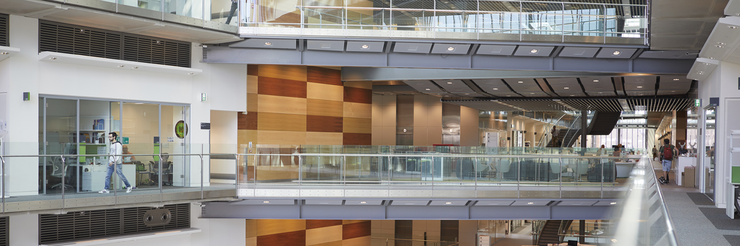 Inside the Crick building - walkways and labs