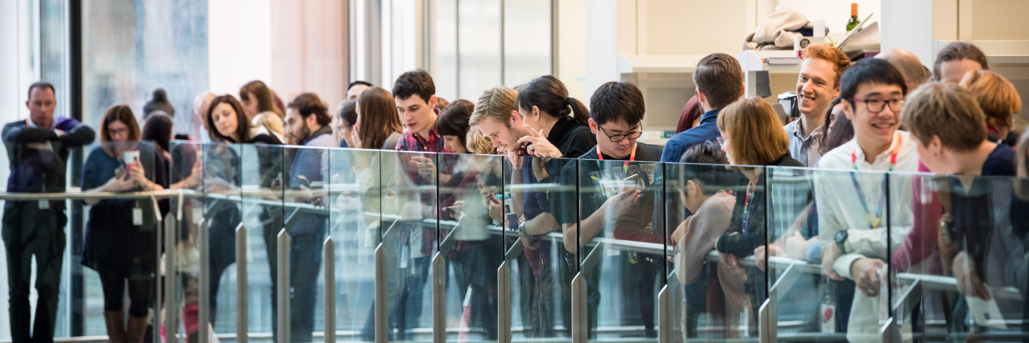 Researchers in our atrium.