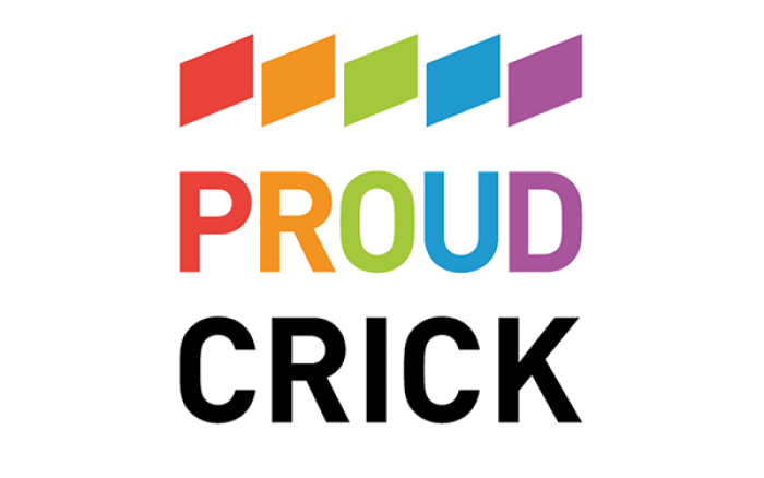 Logo for Proud Crick - the Crick's LGBT+ network.